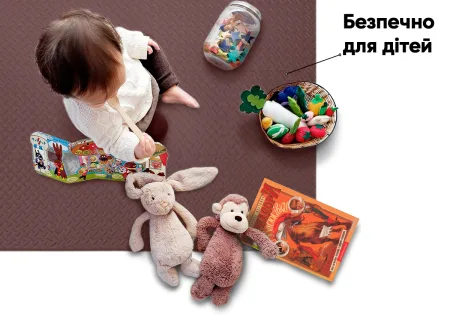 Татамі мат EasyFit SwallowTail 4 шт (60х60х1 см) пазл хвіст ластівки коричневий