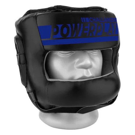 Боксерський шолом тренувальний PowerPlay 3067 Challanger з бампером PU + Amara Темно синій M