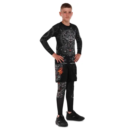 Костюм компресійний дитячий рашгард лонгслів штани та шорти VNM UFC FIGHT WEEK 2XS-L, чорний-сірий 9541B-9641B-V5032 XXS