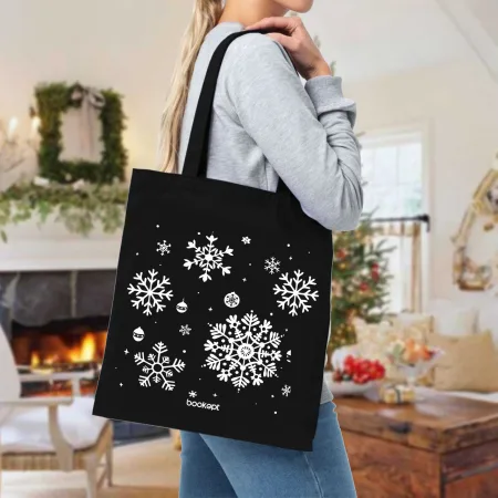 Екошопер BookOpt BK4041 сніжинки чорний