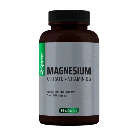 Magnesium Citrate + Vitamin B6 - 60 таблеток