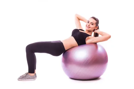 М'яч для фітнесу фітбол PowerPlay 4001 Ø65 cm Gymball ліловий + помпа