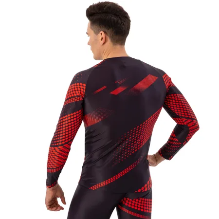 Рашгард лонгслів чоловічий Domino чорний-червоний TC210-13 - S