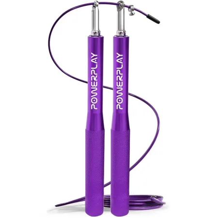 Скакалка скоростная на подшипниках алюминиевая PowerPlay 4207 Elite Jump Rope фиолетовая (3m.)