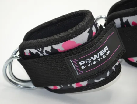Ankle Cuffs Power System PS-3470 Ankle Strap Camo Pink/Black