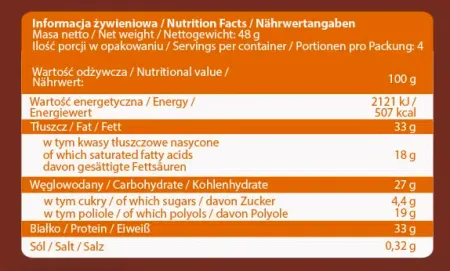 Nut Love 4 Pieces - 48 г молочний шоколад з горіхами (поштучно)