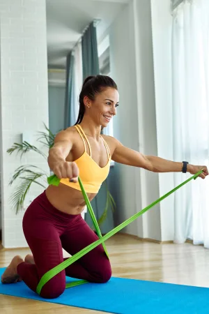 Стрічка-еспандер для фітнесу та реабілітації U-POWEX Fitness band 0,5мм. (9,1 кг) Green