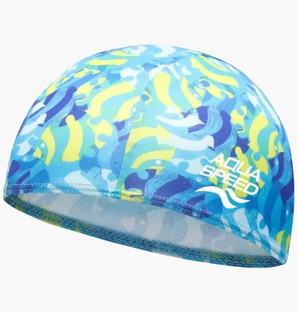 Шапка для плавання Aqua Speed BABY CAP PRINT 61717 блакитний, жовтий діт 756-02 (оригінал)