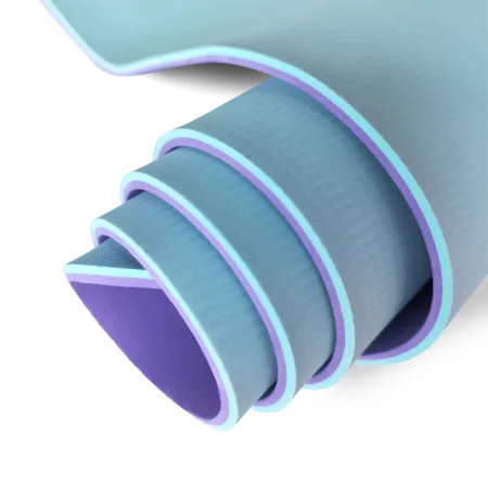 Килимок для фітнесу та йоги Sport TPE+TC 6 мм - фіолетово-м'ятний