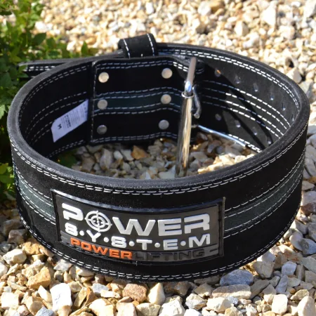 Пояс для пауерліфтингу Power System PS-3800 PowerLifting шкіряний Black/Grey Line - XXL