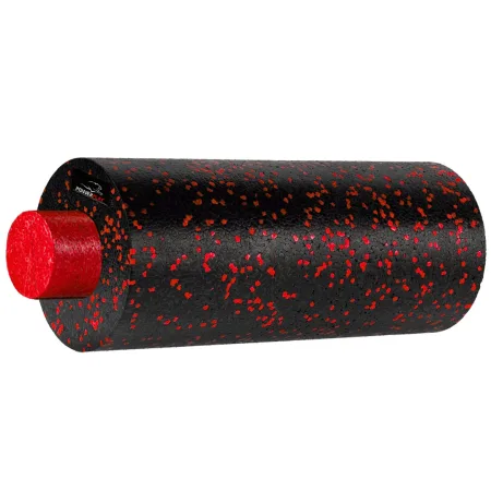 Масажний ролик (роллер) гладкий PowerPlay PP-4348 2 in 1 EPP Foam Roller чорно/червоний 33×14 см