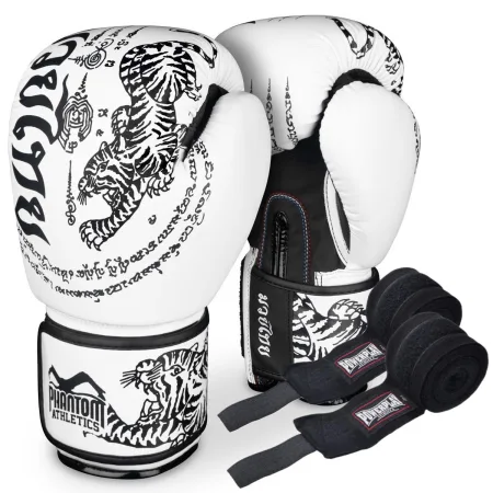 Боксерські рукавиці Phantom Muay Thai White 10 унцій (капа в подарунок)