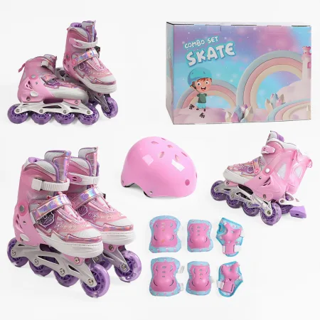 Ролики з захистомрозмір 35-38 рожево-фіолетовий 84693-2 M