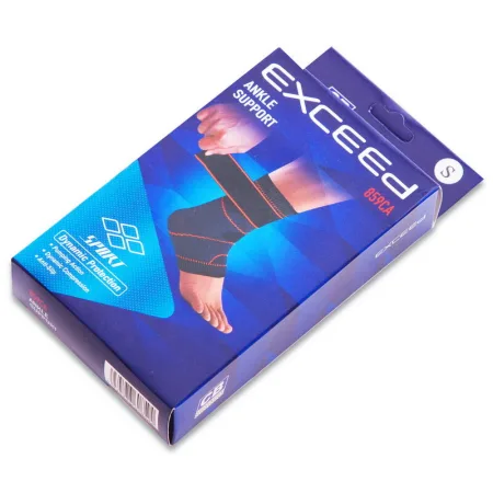 Бандаж на гомілковостоп еластичний з фіксуючим ременем (фіксатор кісточки) EXTREME чорний-помаранчевий - L