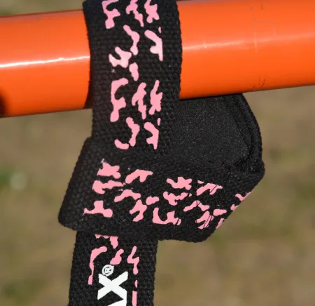 Лямки для тяги MadMax Camo Power Wrist Straps Camo/Pink