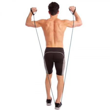 Трубчастий еспандер для фітнесу з ручками U-POWEX Latex Resistance Tube зелений (9 кг)