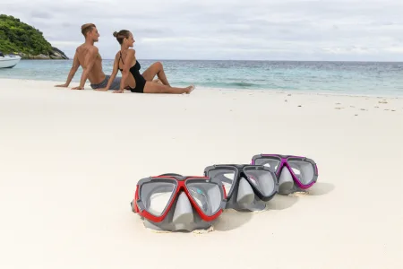 Маска для плавання BESTWAY 14+ 22052 сіро-червоний