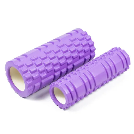 Масажний ролик EasyFit Grid Roller Double 33 см фіолетовий