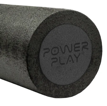 Масажний ролик (роллер) гладкий PowerPlay 4021 Fitness Roller чорний 30×15 см