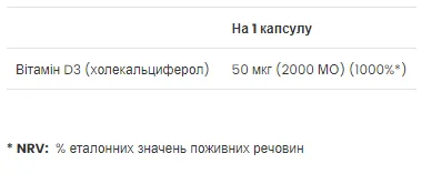 Vitamin D3 2000 IU - 180 софтгель