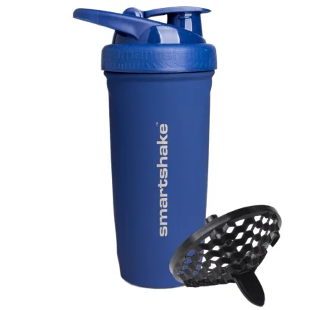 Шейкер спортивний SmartShake металевий Reforce Stainless Steel 900 мл Navy Blue
