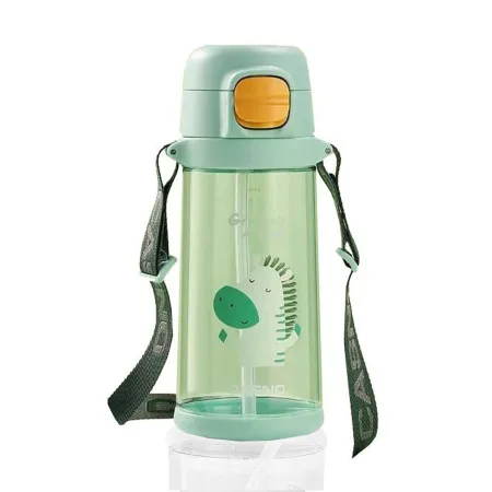 Пляшка для води CASNO - 690 мл KXN-1219 зелена зебра з соломинкою
