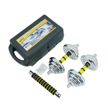 Гантелі розбірні Sport хромовані з грифом у валізі 2 шт по 10 кг