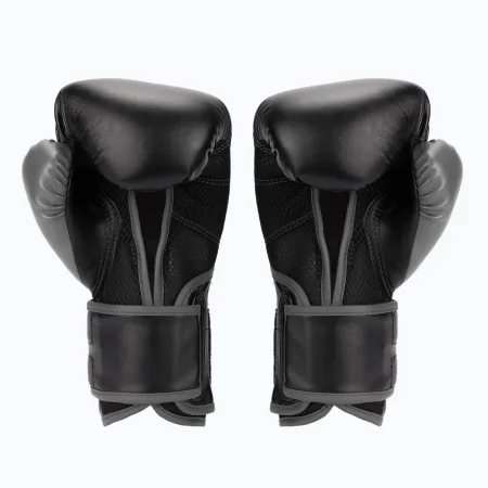 Боксерські рукавички Everlast POWERLOCK 2R TRAINING GLOVE 14 унцій чорно-сірі (оригінал) P00002285