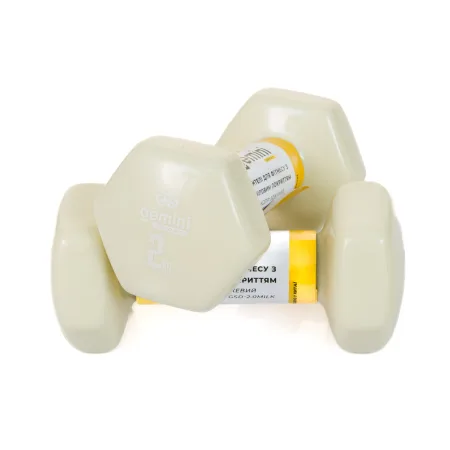 Гантелі Sport для фітнесу з вініловим покриттям 2 шт по 2,0 кг GSD-2.0MILK