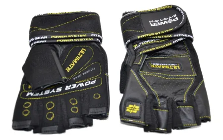 Рукавички для фітнесу Power System PS-2810 Ultimate Motivation Black/Yellow Line - XL
