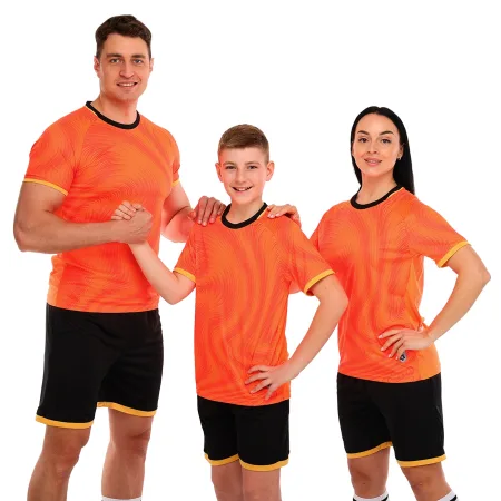 Форма футбольна комплект LIDONG Оранжево-чорний 4XS-2XL XL