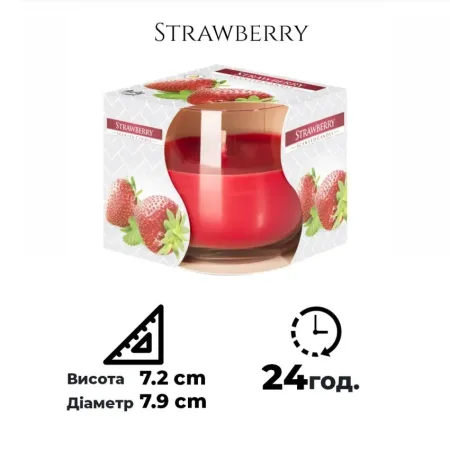 Ароматична свічка в скляному стакані Bispol полуниця (SN 71-73) універсальний