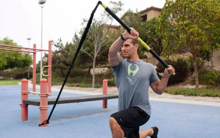 Палиця-тренажер resistance bar з амортизатором trx