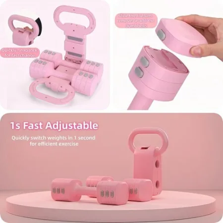 Мультифункціональні гантелі та гиря для фітнесу, набірні 5,5 кг 80382-5_5 жовтий