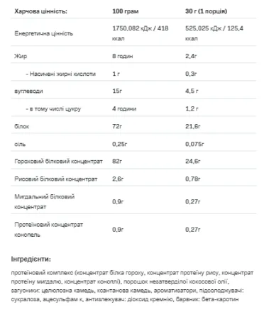 Vegan Pea Protein - 500 г ваніль