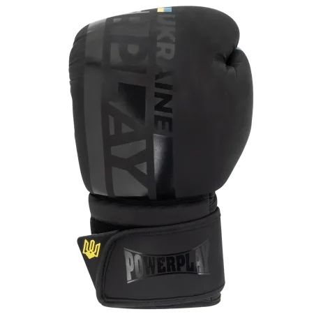 Боксерські рукавиці PowerPlay 3021 Ukraine чорні 10 унцій