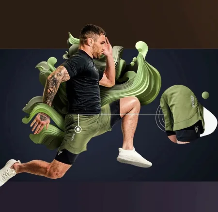 Компресійні шорти для RDX MMA T16 2-в-1 GREN/BLACK-S