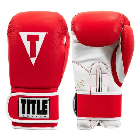 Рукавички Боксерські рукавиці TITLE Boxing Pro Style Leather 3,0 Red/White 12 унцій (бинти 4м. в комплекті)