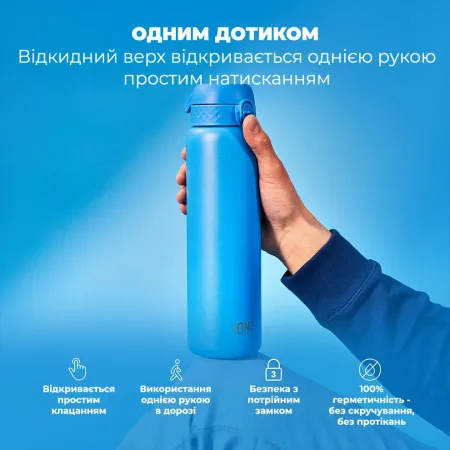 Пляшка для води металева вакуумна ION8 920 мл. Vacuum Insulated, Blue