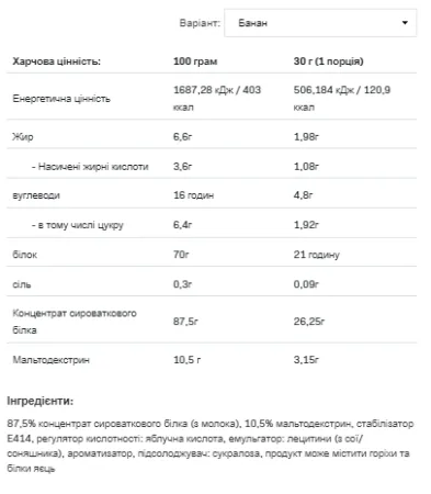 Whey Protein - 2,27 кг банан