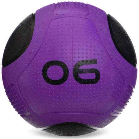 М'яч медичний медбол Medicine Ball 6 кг фіолетовий-чорний