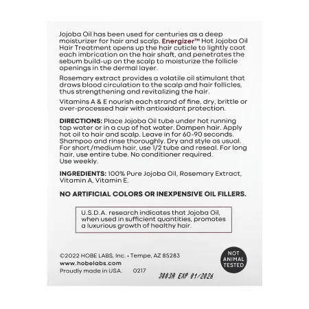 Energizer Hot Jojoba Oil Hair Treatment 3 Reclosable Tubes - 14,8 мл