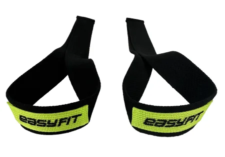 Лямки атлетичні EasyFit Delta Long для станової тяги чорні