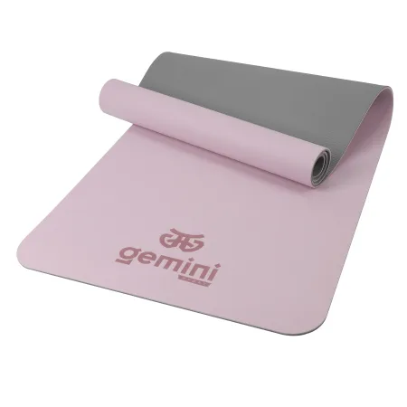 Килимок для фітнесу та йоги Sport TPE+TC 6 мм - світлий фіолетовий - сірий