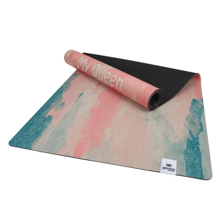 Килимок для йоги каучуковий лляний Sport 183 см 68 см 4 мм Queen