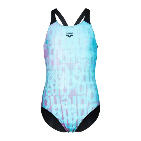 Arena Multi Colors V Back One-Piece Children's Swimsuit 116-164 cm light blue-black