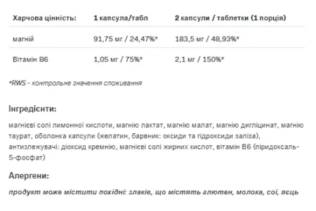MAGNESIUM 5 FORMS + B6(P-5-P) - 100 капсул