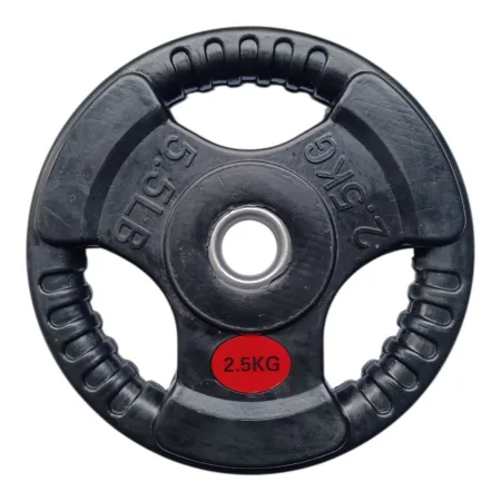 Обрезиненные диски (блины) с тремя хватами и металической втулкой - 2,5 кг