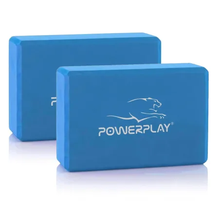 Yoga Block 2 pcs (Pair) PowerPlay 4006 Yoga Brick EVA Blue