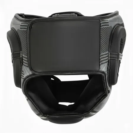 Шолом боксерський з повним захистом чорно-сірий ZHT-2 - L